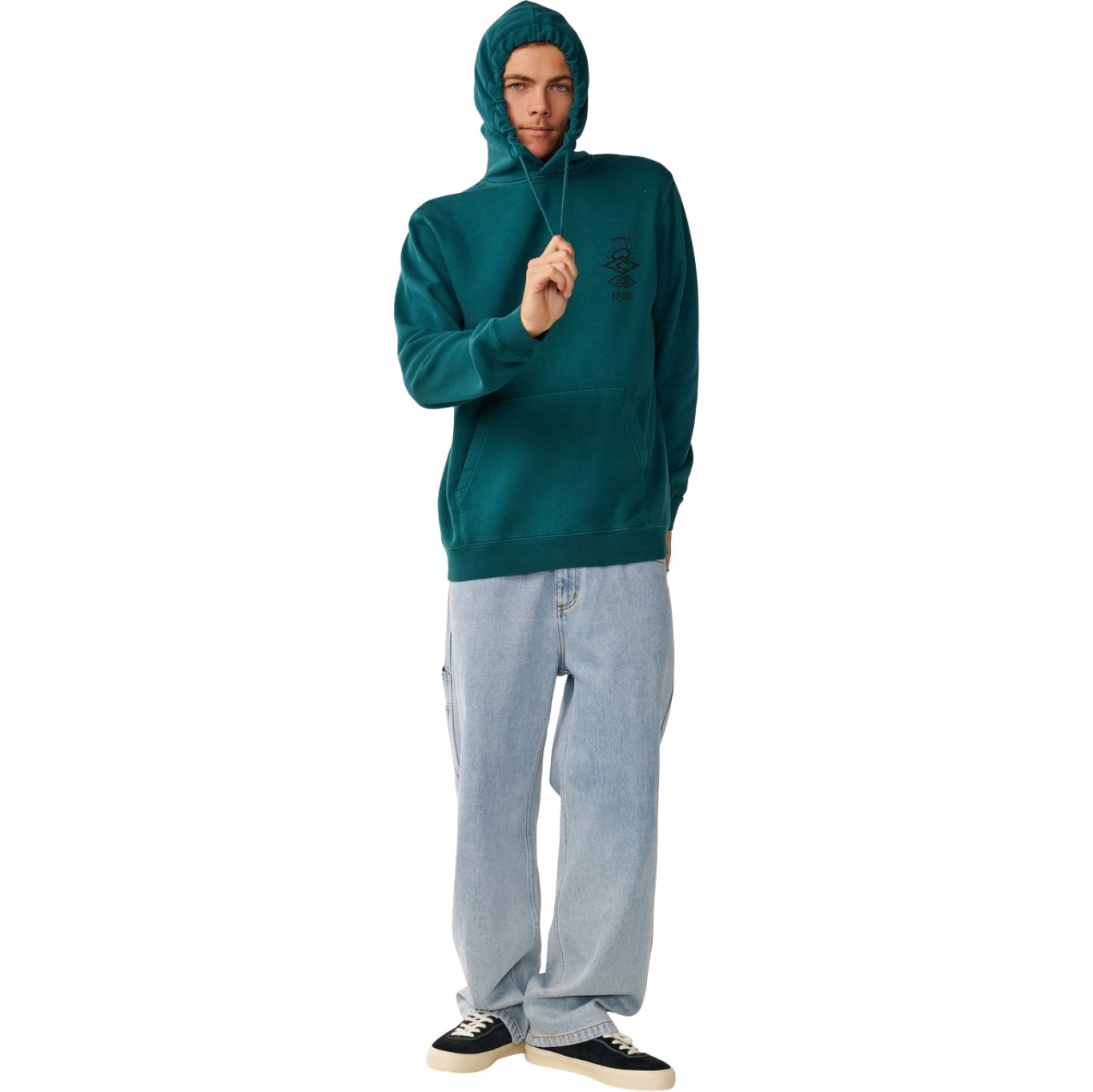 2026 Rip Curl Mens Search Icon Hoodie 0AKMFL - Blue Green